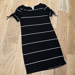 White House Black Market Black and White Striped Dress